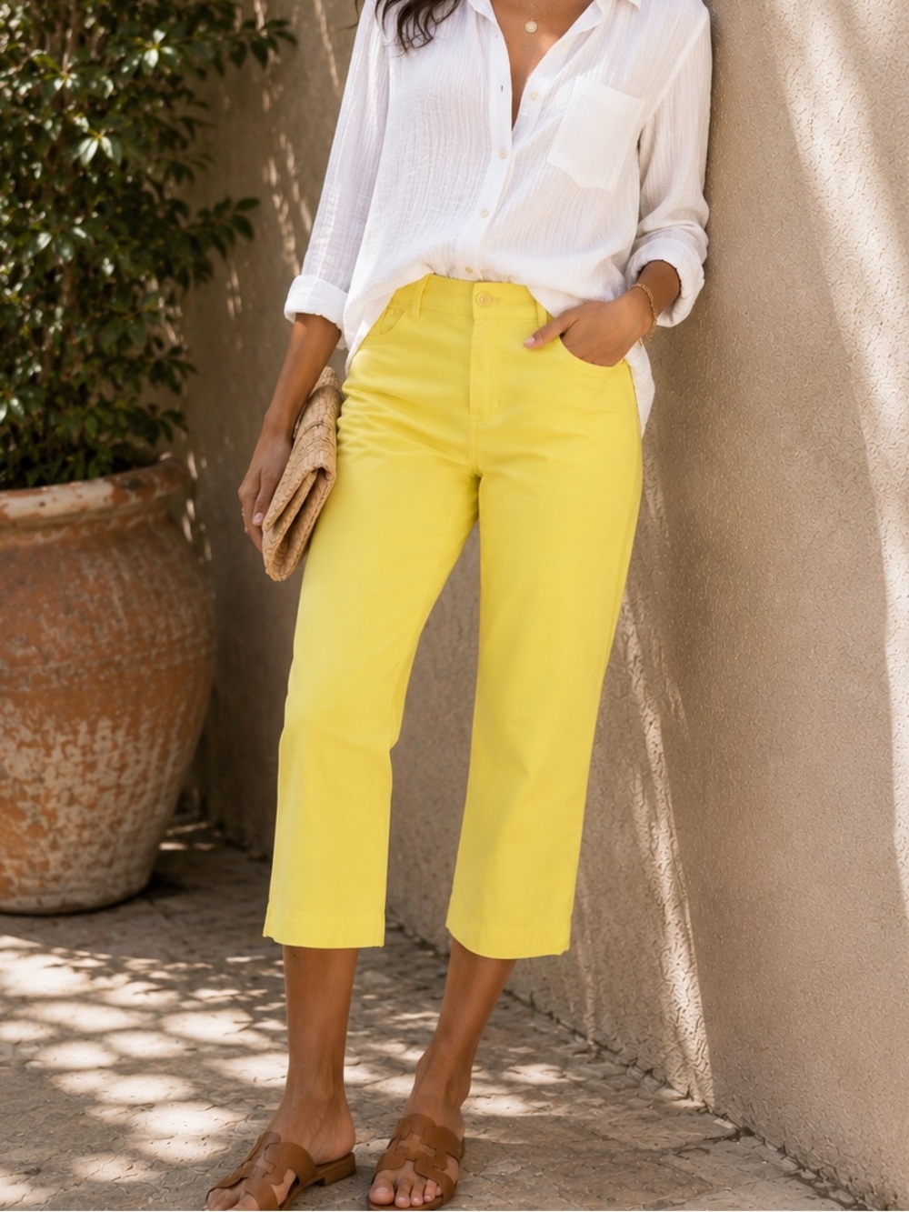 Talbots Bright yellow “skimmer crop pants”
